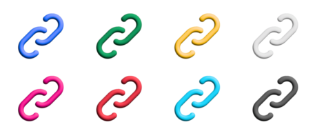 link conjunto de ícones intactos, elementos gráficos de símbolos coloridos png