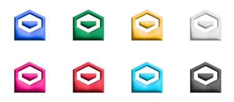 jeu d'icônes d'enveloppe ouverte, éléments graphiques de symboles colorés png