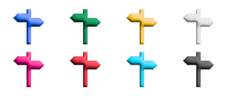 vägvisare ikon uppsättning, färgad symboler grafisk element png