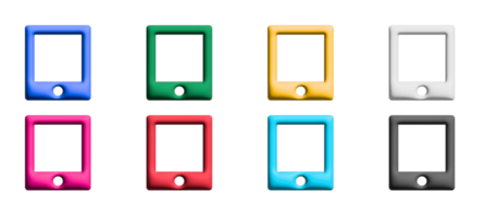 Tablet-Icon-Set, farbige Symbole grafische Elemente png