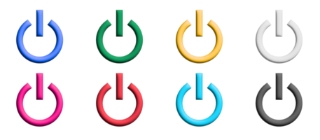 power standby icon set, colored symbols graphic elements png