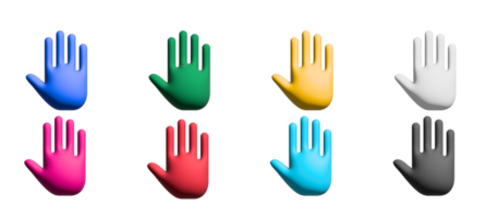 Hand-Icon-Set, grafische Elemente der bunten Symbole png