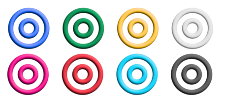 doelwit icoon set, gekleurde symbolen grafisch elementen png