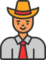 Cow Boy Vector Icon Design