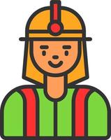 Firefighter Vector Icon Design