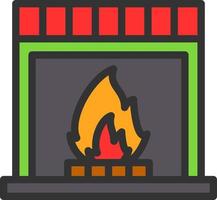 Fireplace Vector Icon Design