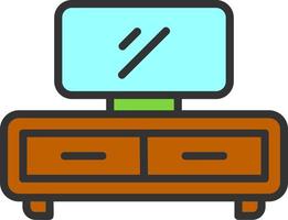 Tv Table Vector Icon Design