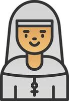 Nun Vector Icon Design
