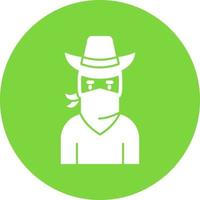 diseño de icono de vector de bandido