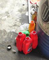 Sidoarjo, Jawa timur, Indonesia, 2022 -  Close-up photo of unused motor oil pack container