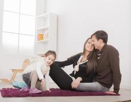 Happy family in the room photo