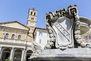 Piazza di Santa Maria in Trastevere in Rome, Italy photo