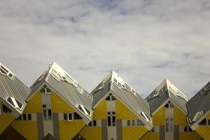 Rotterdam, the Netherlands, 2021 - Cube Houses in Rotterdam, the Netherlands. They are designed by Dutch architect Piet Blom and opened at 1977. photo