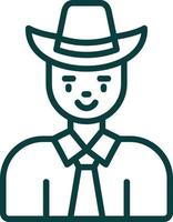 Cow Boy Vector Icon Design