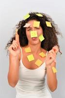 woman with post it photo