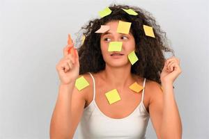 woman with post it photo