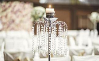 close up of fancy candle centerpieces for wedding photo