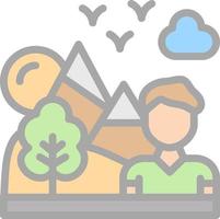 Hiking Vector Icon Design