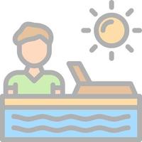 Sunbathing Vector Icon Design