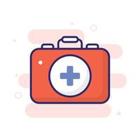 First Aid vector filled outline icon with background style illustraion. Camping and Outdoor symbol EPS 10 file