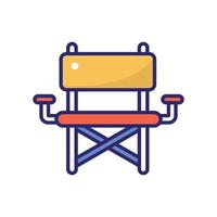 Chair vector flat icon with background style illustraion. Camping and Outdoor symbol EPS 10 file