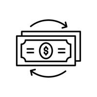 Money Flow .Vector line icon Business Growth and investment symbol EPS 10 file vector