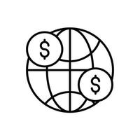 negocio global .vector línea icono crecimiento empresarial y símbolo de inversión archivo eps 10 vector