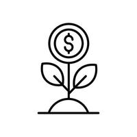 Money Growth.Vector line icon Business Growth and investment symbol EPS 10 file vector