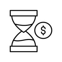 el tiempo es dinero .icono de línea vectorial crecimiento empresarial y símbolo de inversión archivo eps 10 vector