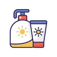 Sunblock vector flat icon with background style illustraion. Camping and Outdoor symbol EPS 10 file