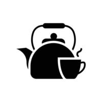 icono sólido de vector de té con ilustración de estilo de fondo. camping y símbolo al aire libre archivo eps 10