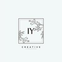 Arte del logotipo inicial del vector de belleza iy, logotipo de escritura a mano de firma inicial, boda, moda, joyería, boutique, floral y botánica con plantilla creativa para cualquier empresa o negocio.