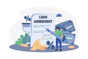 Man With The Loan Agreement Illustration concept on white background vector
