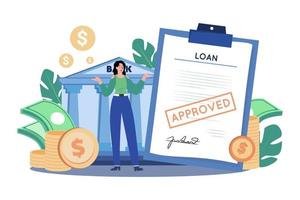 Bank Loan Successfully Illustration concept on white background vector