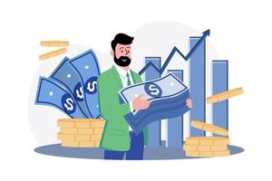 Manager Holding Loan Money Illustration concept on white background vector