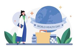 World Health Day Concept Illustration concept on white background vector