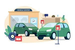 Electronic Vehicle Center Concept Illustration concept on white background vector