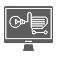 icono de solución de comercio electrónico, adecuado para una amplia gama de proyectos creativos digitales. feliz creando. vector