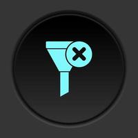 Round button icon, Database, server, funnel, vote, no. Button banner round, badge interface for application illustration on dark background vector