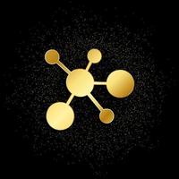 Database, server, link gold icon. Vector illustration of golden particle background.