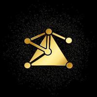 Database, server, connection gold icon. Vector illustration of golden particle background.