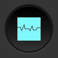 Round button icon, Database, server, semis. Button banner round, badge interface for application illustration on dark background vector