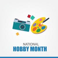 Vector illustration of National Hobby Month. Simple and Elegant Design