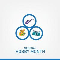 Vector illustration of National Hobby Month. Simple and Elegant Design