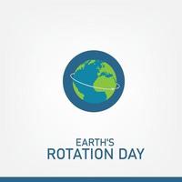 Vector Illustration of Earth's Rotation Day. Simple and Elegant Design