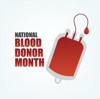 ilustración vectorial del mes nacional del donante de sangre. diseño simple y elegante vector