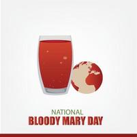 ilustración vectorial del día nacional de Bloody Mary. diseño simple y elegante vector