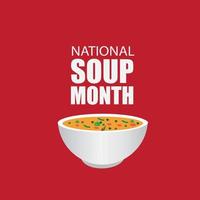 Vector Illustration of National Soup Month. Simple and Elegant Design