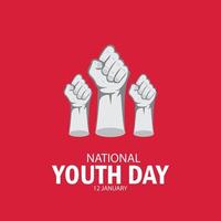 vector graphic of National Youth Day good for National Youth Day celebration. flat design. flyer design.flat illustration. Simple and elegant design