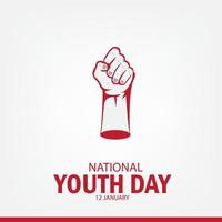 vector graphic of National Youth Day good for National Youth Day celebration. flat design. flyer design.flat illustration. Simple and elegant design